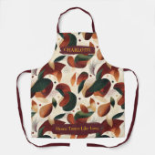 Tablier Tabard de feuille abstraite d'automne avec nom per (Recto)