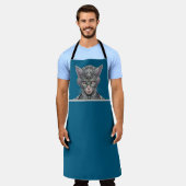 Tablier Tabard d'être félin argenté (Porté)