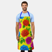 Tablier Tabard Floral Rose Jaune Clair (Porté)