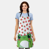 Tablier Tabard Kawaii Grenouille Fraise (Porté)