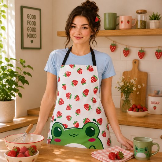 Tablier Tabard Kawaii Grenouille Fraise