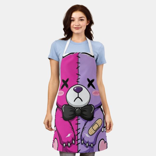 Tablier Tabard Ourson Gothique Pastel Mignon Effrayant (Porté)