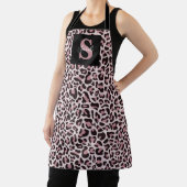 Tablier Tabard tendance monogramme impression léopard or r (Insitu)