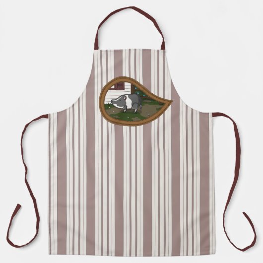 Tablier Tabard tout-imprimé Basil le Cochon (Recto)