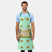 Tablier Tabard Vert Uni avec Poules & Verset Biblique (Porté)