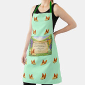 Tablier Tabard Vert Uni avec Poules & Verset Biblique (Insitu)