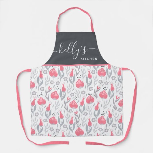 Tablier Tabardier à Impression Florale Partout (Recto)