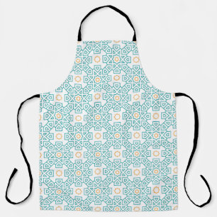 Tablier Tabardier Imprimé Partout Teal & Or Arabesque Chef