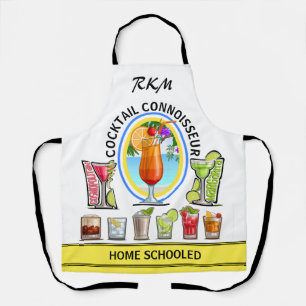 Tablier Tabassart Cocktail Connaisseur Imprimé De Part En