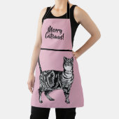 Tablier Tabby Cat Merry Catsmus Pink Christmas Stocking (Insitu)