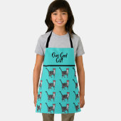 Tablier Tabby Cats 'One Cool Cat' Aqua Boys animal Apron (Insitu)