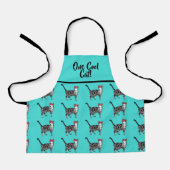 Tablier Tabby Cats 'One Cool Cat' Aqua Boys animal Apron (Recto)