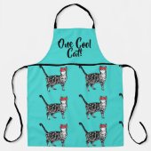 Tablier Tabby Cats 'One Cool Cat' Aqua Mens animal de comp (Recto)