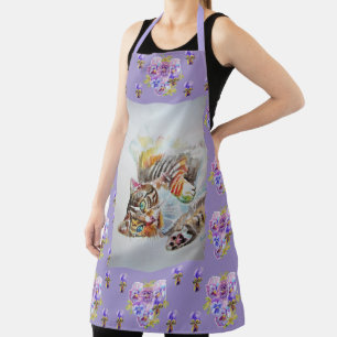 Tablier Tabby Chat Cute Aquarelle Chats animal animal tabb
