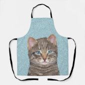 Tablier Tabby Gris Peinture Chat - Cute Original Art Chat (Recto)