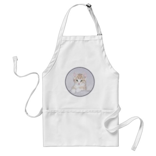 Tablier Tabby Orange Kitten Peinture - Art Chat original (Devant)