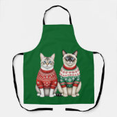 Tablier Tabby, Tabby et chats siamois (Recto)