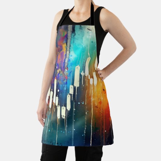 Tablier Tableau à chandelles abstraites colorées (Insitu)