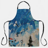 Tablier Tableau abstrait bleu et blanc (Recto)