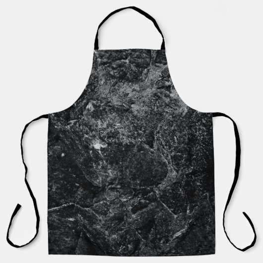 Tablier Tableau abstrait noir et blanc (Recto)