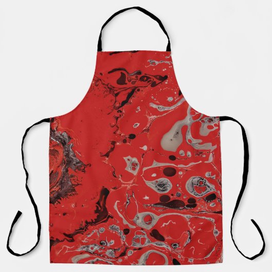 Tablier Tableau abstrait rouge et gris (Recto)