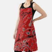 Tablier Tableau abstrait rouge et gris (Insitu)