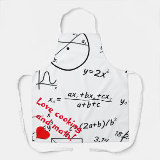 Tablier Tableau blanc de maths amour cuisine et maths