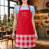 Tablier Tablée de Thanksgiving Plaid Rouge et Blanc