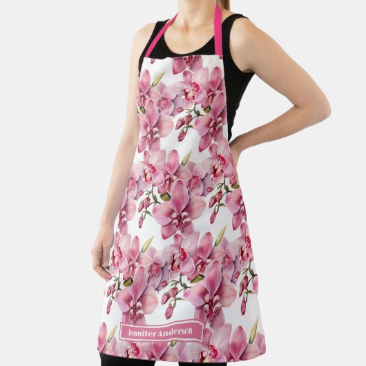 Tablier Taille Grande Fleur Orchidée Rose Féminin (Insitu)