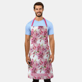 Tablier Taille Grande Fleur Orchidée Rose Féminin (Porté)