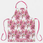 Tablier Taille Grande Fleur Orchidée Rose Féminin (Recto)