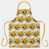 Tablier Taille Grosse Fille Fleurs de soleil Floral (Recto)