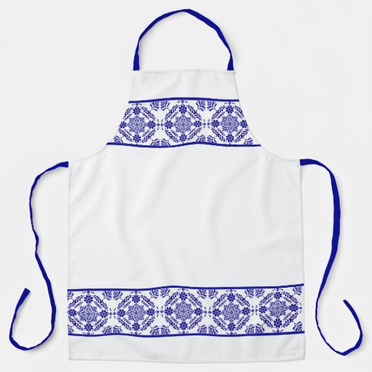 Tablier Talavera trois bleu et blanc (Recto)