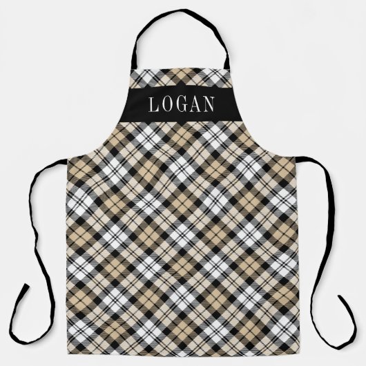 Tablier Tan Classique Veste Noir Plaid Monogramme Hommes (Recto)
