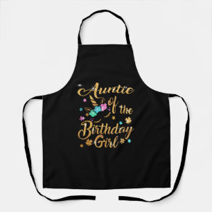 Tablier Tante de l'anniversaire fille Unicorn T-shirt