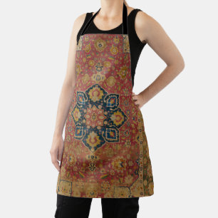 Tablier Tapis persan asiatique Kashan en or rouge