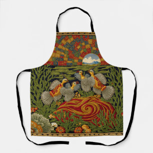 Tablier Tapisserie de style rétro Oiseaux exotiques