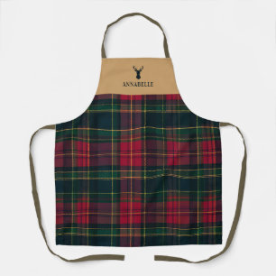 Tablier Tartan à carreaux élégant Joyeux Noël Nom de famil