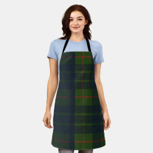 Tablier Tartan à carreaux verts et bleus