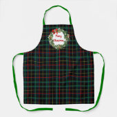 Tablier Tartan de Noël avec couronne de Noël (Recto)