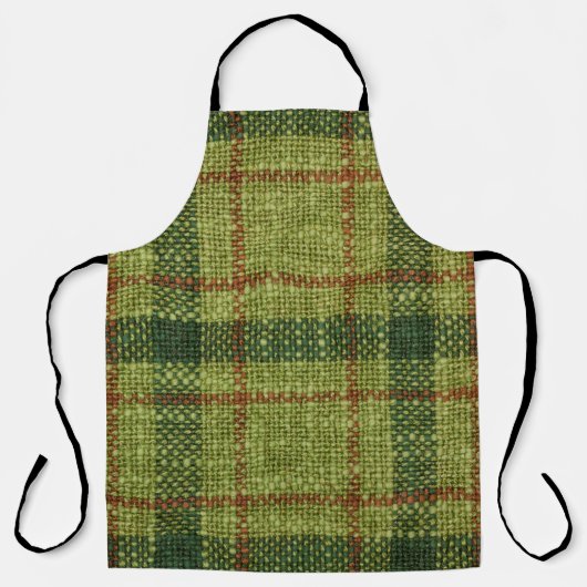 Tablier Tartan de Noël rouge et vert. (Recto)