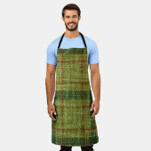 Tablier Tartan de Noël rouge et vert. (Porté)