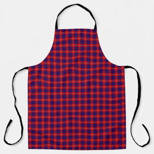 Tablier tartan Hamilton rouge bleu violet carreaux