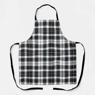 Tablier Tartan noir et blanc élégant