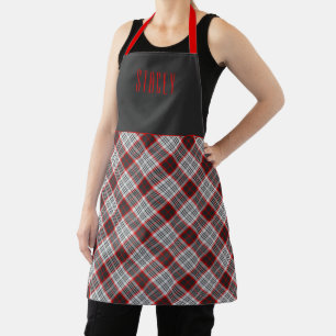 Tablier Tartan Plaid Ville d'Édimbourg Bleu Rouge