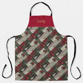 Tablier Tartan rustique de Noël moderne (Recto)