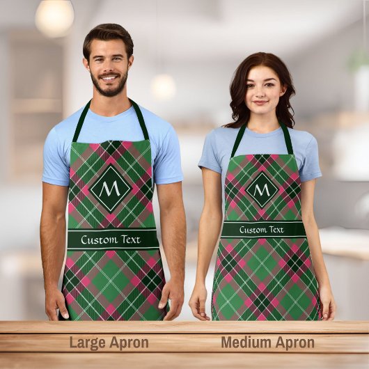 Tablier Tartan vert et rose
