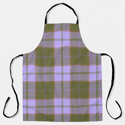 Tablier Tartan vert et violet Plaid écossais sans fil Pa (Recto)