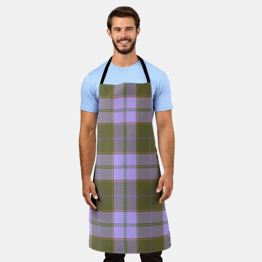 Tablier Tartan vert et violet Plaid écossais sans fil Pa (Porté)