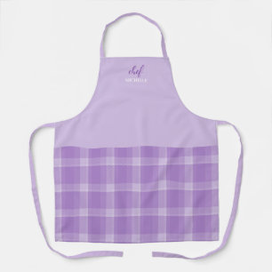 Tablier Tartan Violet Personnalisé Moderne Élégant